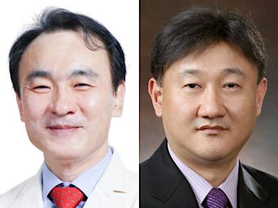 가톨릭대학교 은평성모병원 신경외과 박해관 교수, 가톨릭대학교 의생명과학교실 전흥재 교수 [사진=은평성모병원 제공]<br>